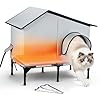Casa climatizada para gatos con calefacción para exteriores, refugio aislado, casa para gatos al aire libre resistente a la intemperie