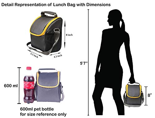 Image of Foonty Office Use Women Waterproof Lunch Bag /Tiffin Bag(Grey,FFFLB8021G)