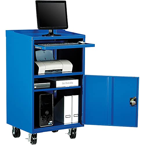 Global Industrial Mobile Computer Cabinet, Blue, Assembled, 27