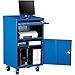 Global Industrial Mobile Computer Cabinet, Blue, Assembled, 27