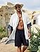 COOFANDY Men's Cotton Linen Cardigan Kimono Style Poncho Cloak Open Front Cape, White, Medium