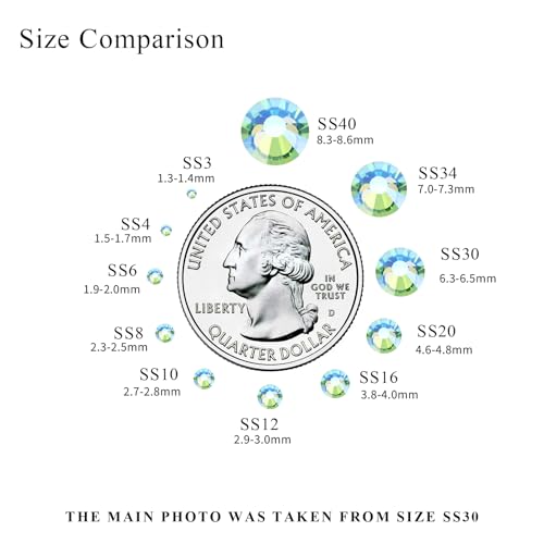 Image of 1440PCS SS3 Crystal Glass Flatback Rhinestones, Round Flat Back Crystal Gems for Nail Art and Craft Clothes, Glue Fix Diamond Stones Aquamarine /Lake Blue AB (1.3-1.4mm)