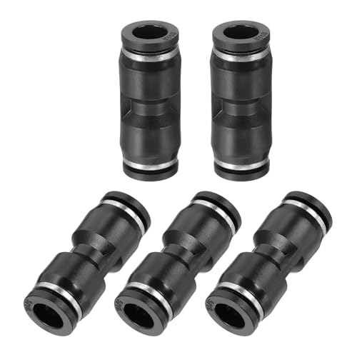 Image of sourcing map 5 Pcs Push to Connect Fittings 5/16 Inch Tube OD Pneumatic Quick Connector Straight Union Tube Fitting for Water Oil Gas Air Hose Line Pipe, Black