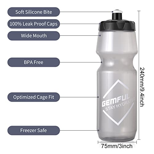 Gemful GF002 Bike Water Bottles With Bicycle Holder 750Ml Mtb Cycling Squeeze 24 Oz Sport Bottle 2 Pack thumb #2