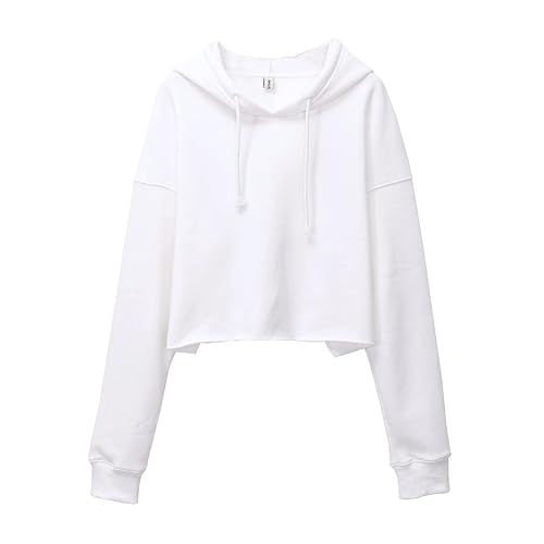 Amazhiyu Women's Cropped Hoodies Long Sleeves Fleece Crop Top Sweatshirt