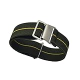 KZFASHIONS Watch Strap, 18mm 20mm 22mm Nylon Elastic Watch Strap Silver Buckle Parachute Watch Band...