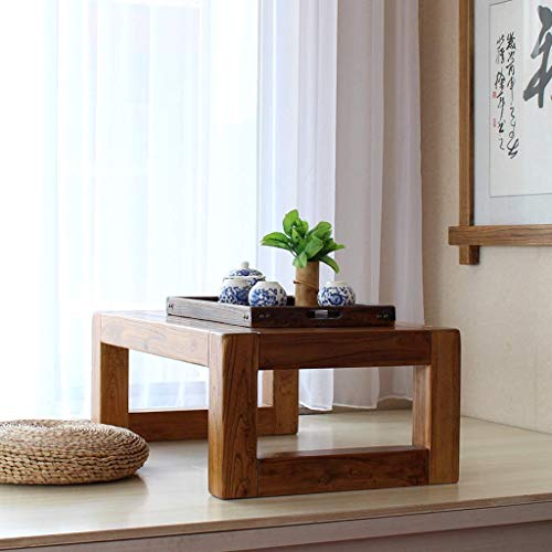 Table basse bois massif orme pour petit balcon et tatami - 5