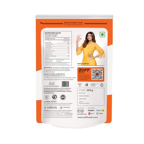 Image of Zoff Garam Masala | Gram Masala Aromatic Spice Blend | Perfect for Curries, Stews, Marinades & More | Rich in Essential Spices for Health | Garam Masala Powder 100g