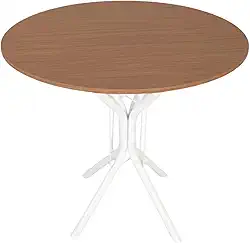Mesa De Jantar Ana Tamanhos de 70x80x90cm Tampo Redondo ou Quadrado Para 4 Lugares MDF (MADEIRADO, 90CM TAMPO REDONDO)