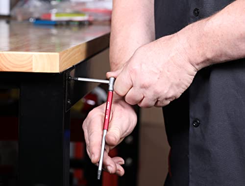 Ares 44002 – 8-Piece Sae 3-Way T-Handle Spinner Hex Allen Key Wrench Set – Sizes From 5/64-Inch To 3/8-Inch – Sliding Handle, Spinning Sleeve For Versatile Speed And Leverage Application #TOP5