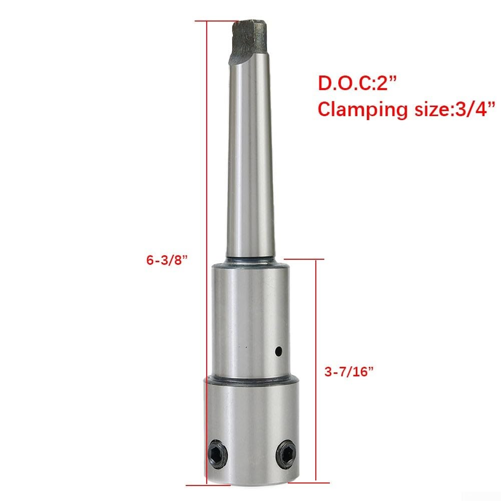 MT2 Arbre de coupe annulaire pour tige Weldon 34" Livré avec clé et refroidissement externe