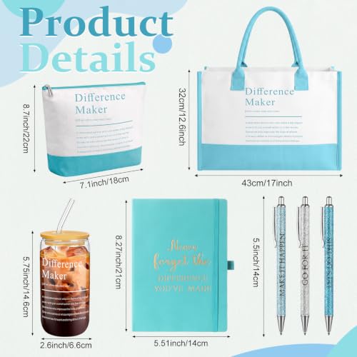Image of Funnymoom 7 Pcs Difference Maker Gift Thank You Gifts for Women Employee Appreciation Gifts Set for Graduation Teacher Nurse