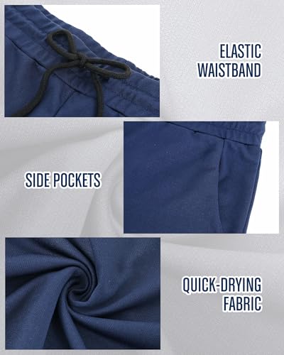 Taiyin 5 Pack Men's Big & Tall Shorts Quick Dry Performance Active Athletic Gym Basketball Shorts with Pockets3