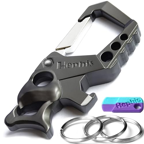 Hephis Heavy Duty Key Chain Bottle Opener,Carabiner Car Key Chains