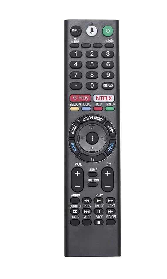 Image of KPDP Original Voice Replacement Remote Compatible For Sony-TV-S And Bravia-Tvs - Compatible With All Sony 4K UHD LED LCD HD Smart TV-S So-Ny-TV-S And Bravia-Tvs, Black