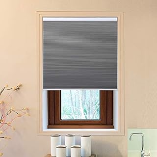 Allesin Cellular Shades, Blackout Room Darkening Shades, Cordless Honeycomb Blinds for Windows, Perfect for Bedroom/Living Room/Office/Nursery, Grey - 34