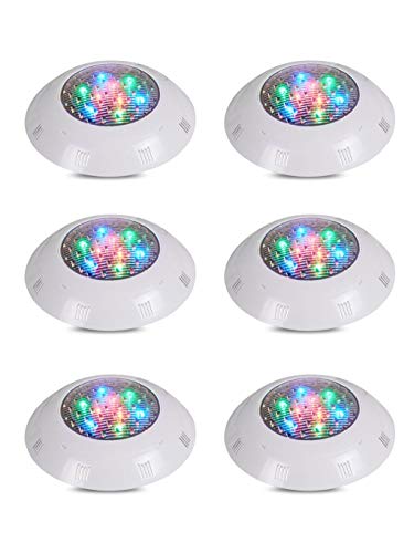 Buried Lights 12V/24V LED High Brightness IP68 Waterproof Safety Pool Lights for Fountain Swimming Pool (6 Pieces) (Color : Colorful light-12W)