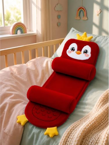Image of Baby Hugging Pillow with Supersoft Fabric | 0-18 Months Newborn Pillow /Takiya /Cushion | Neck & Head Support for Babies (Red2)