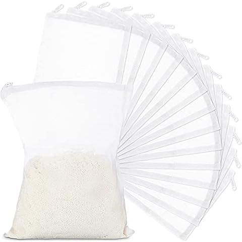 Geiserailie 15 Pieces Aquarium Filter Media Bags 150 μm Fine Filter Bags Mesh Reusable Bags with Zipper for Activated Carbon Resins Filter (Nylon, 5.5 x 7.9 Inch) Cover