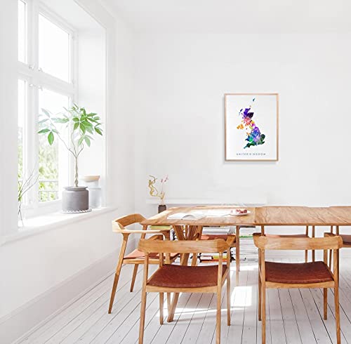 Dignovel Studios 8X10 Unframed United Kingdom Map Uk Map Watercolor Art Print Wall Art Hanging Home Decor Nursery Decor Kids Art Fine Art Print Motivational Art N220 #TOP3