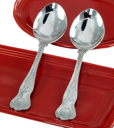 Buckingham Stainless Steel Serving Spoons Set of 2 King’s Pattern Mirror Polished Heavy-Duty Utensils for Buffets Dinner Parties Family Meals 9-Inches