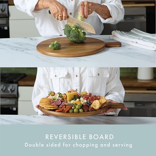 Grazerie Charcuterie Board Set - Round Acacia Cheese Board Serving Tray with Accessories - House Warming Gifts for New Home, Bridal Shower & Wedding Gift, Birthday Gifts for Women - Image 5