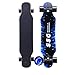 KHSKX Deskorolka longboard 31 x 8 cali Deck Maple Dance Longboard odpowiednia dla dorosłych chłopców i dziewczynek o maksymalnym obciążeniu 150 kg - lampa błyskowa niebieski płomień