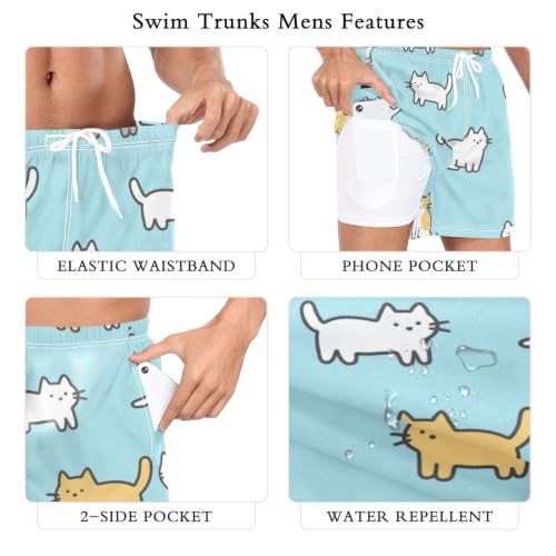 Bañador de gato azul para hombre con secado rápido ligero de playa 6