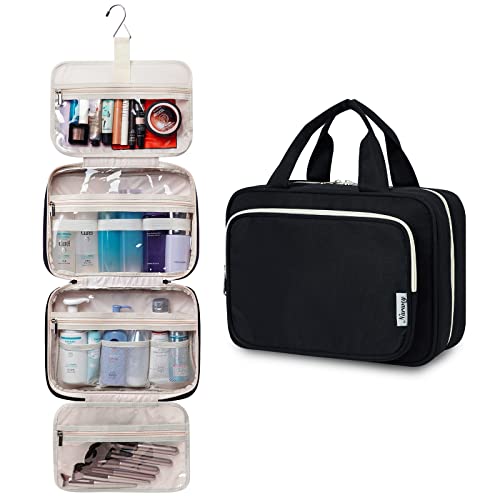 Travel Toiletry Bag For Women Large Hanging Makeup Bag Organizer Toiletries Bag For Full Size Essentials Accessories Cosmetics (Black (Large)) #TOP3