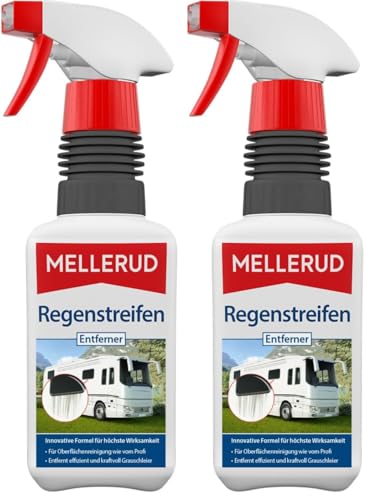 MELLERUD Regenstreifen Entferner | 1 x 0,5 l | Effektiver Reiniger für Regenstreifen, Grauschleier und Fettreste (Packung mit 2)