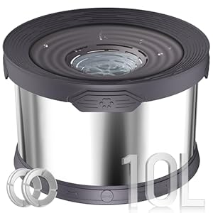 UPSKY Dog Water Bowl No Spill 10L Stainless Steel, 2.6 Gallon Large Capacity Spill-Proof Dog Bowls, Non-Slip Slow Drinking Anti-Splash Bowl for Large Messy Drinkers, No Mess Indoor/Outdoor Use, Gray