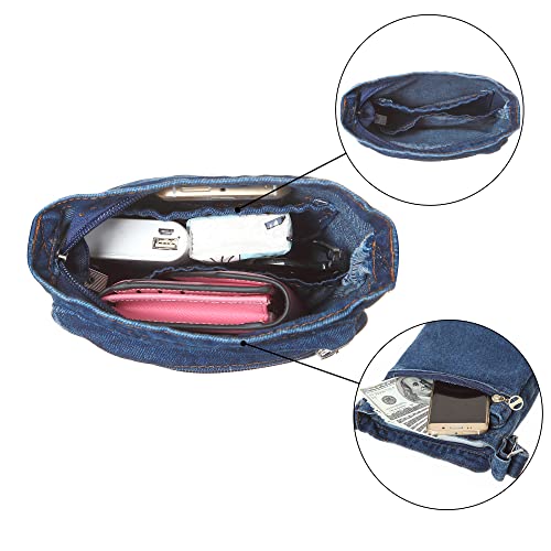 AOCINA Small Denim Purse Blue Jean Purse Shoulder Bag Denim Crossbody Bags for Women2