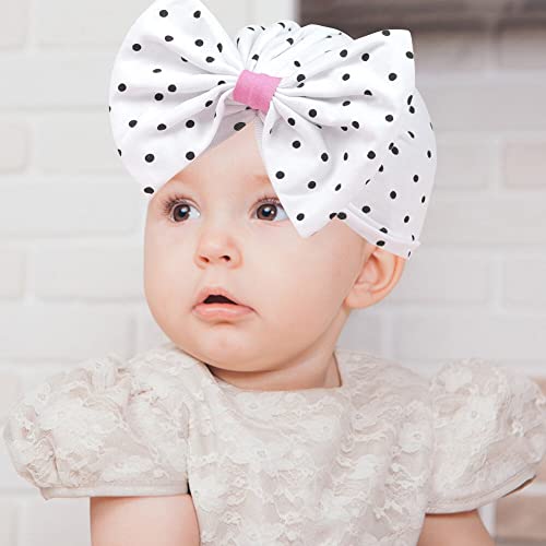 Baby Girls Turban Hats Big Bows, 5PCS Baby Girl Hats, Soft Hospital Hat for Newborn Infant Toddlers Girls4