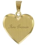 Edler Gravur-Anhänger für Damen aus echtem 585 Gold / 14 Karat Gold, Größe Gravurplatte (ohne Schlaufe und Öse) 16 x 16 mm