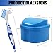 Olixuzyh 4PCS Denture Bath Case Cup Kit Denture Storage Bath Box Denture Brush Kit Denture Cleaning Kit with 2 Denture Brush, Retainer Cases and Denture Bath Case with Strainer Basket and Lid