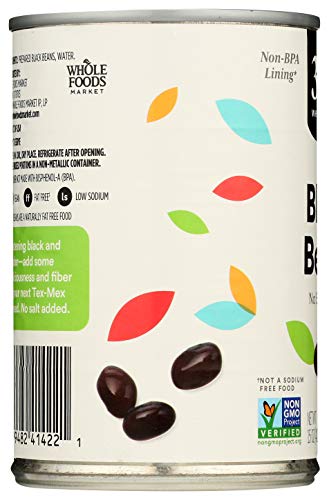 Image of 365 by Whole Foods Market, Unsalted Black Beans, 15 Ounce (Pack of 4)