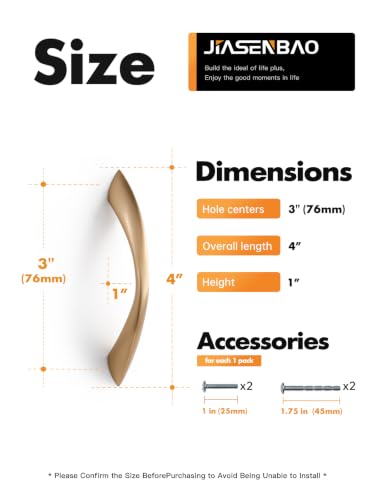 Image of 5 Pack Champagne Bronze Cabinet Pulls 3 Inch Arch Twisted Brass Handles Drawer Kitchen Cupboard Bathroom Dresser Cabinet Hardware Zinc Alloy