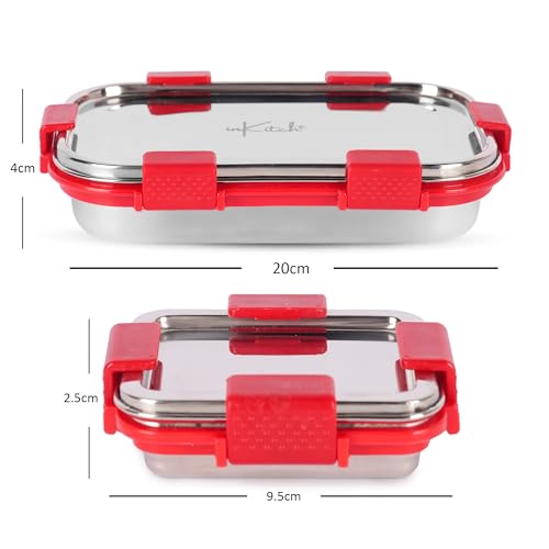 Image of Leak-Proof Lunch Box for Kids | Air Tight Tiffin Box | Stainless Steel Tiffin Box for Kids, Adults, Office, School, and Picnic /Food Grade /Easy to Carry (750ml 1pc + 120ml 1 Pc)