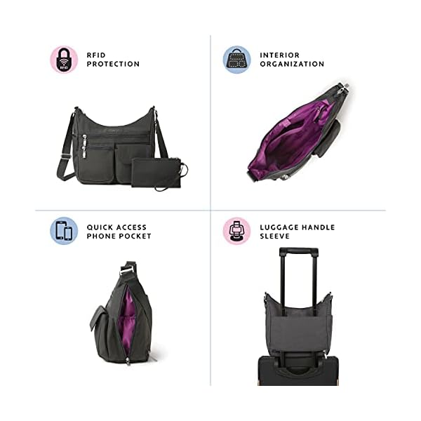 Baggallini-Everywhere-bagg-with-RFID Baggallini Everywhere Bagg - Hobo Crossbody Bag for Women with RFID Wristlet – Water-resistant Travel Bag