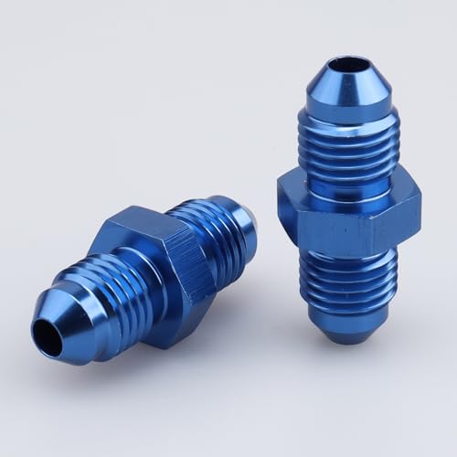 AC PERFORMANCE -4 AN Male to Male Union Coupler Fitting Aluminum Black 2PCS
