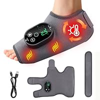 Emsense Massagegerät, 3-In-1 Fussmassagegerät Elektrisch mit 3000mAh Akku, Neuropathie Füße Durchblutun mit 3 Modi und 6 WäRmestufen für Knöchel,Ferse,Sohle,Fußrücken(1 Stück)