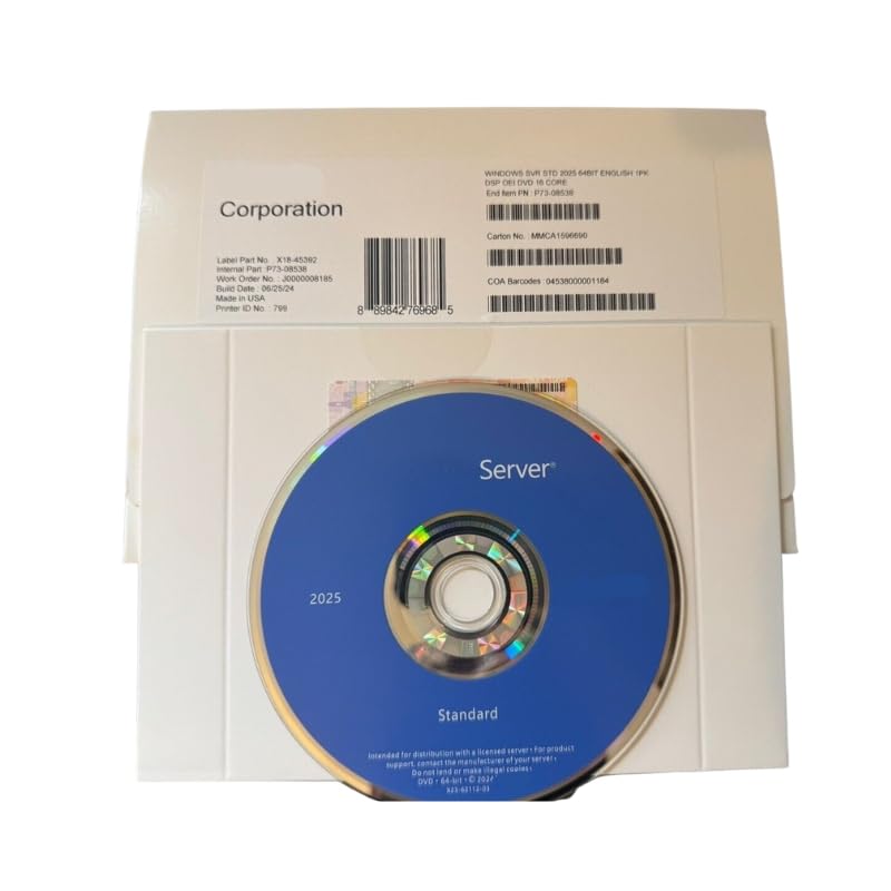 server 2025 standard 16 core oem english version new