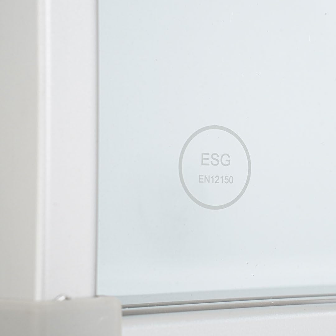 Danieli Store | Tablón Magnético de Pared para Interiores en Aluminio con Puertas Correderas de Vidrio Templado de Seguridad ESG para Oficina y Edificio Residencial. Cerradura con Llaves. (12xA4)