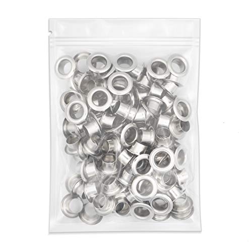 CRAFTMEMORE 1/4" (7MM) Hole Size Metal Grommets Eyelets with Washers for Bead Cores, Clothes, Leather, Canvas (720 Sets, Silver)