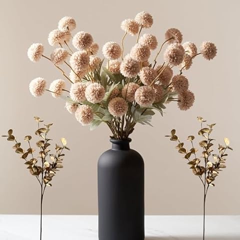 RyddeligHome Beige Flowers Arrangement Cover