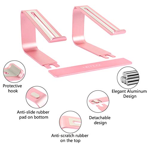 Urmust-Laptop-Stand-for-Desk-Aluminum-Computer-Stand-for-Laptop-Riser-Holder-Notebook-Stand-Compatible-with-MacBook-Air-Pro-Dell-HP-Lenovo-Samsung-Alienware-All-Laptops-11-156Rose-Gold