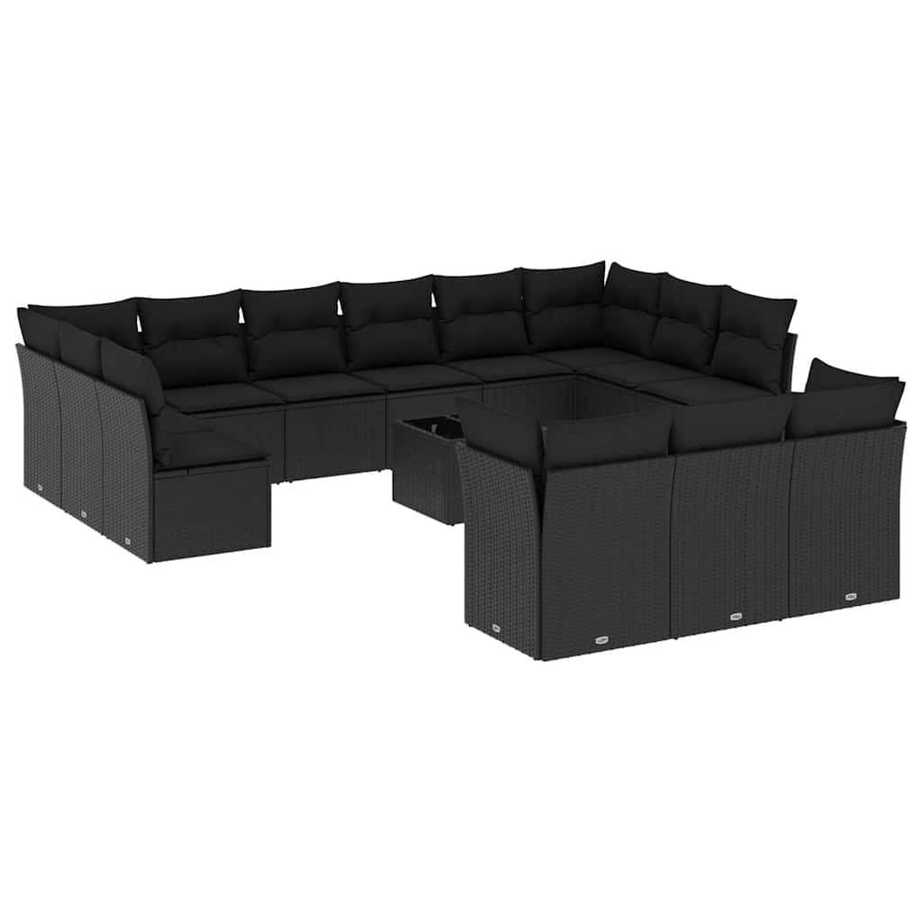 Zestaw z polirattanu na taras i patio czarny 109.4 cm
