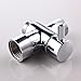Ciencia Metal T-adapter with Shut-off T Valve, 7/8 or 15/16 and G1/2 3-way Water Tee Connector,for Handheld Toilet Bidet Spray Bathroom,Chrome, DSF006