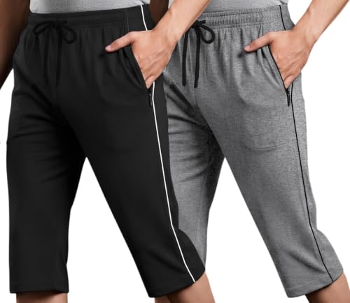 Image of FEEL TRACK Men's Regular Fit Three Fourth Capri (Pack of 2)