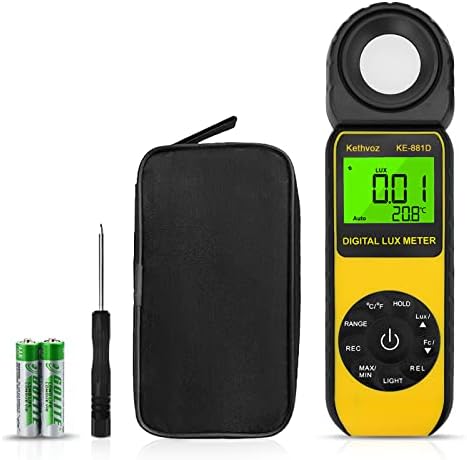 Luxmètre Numérique, Light Meter Plage de Mesure 0,01~400,000 Lux